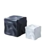 Metallic coloured cube ornament