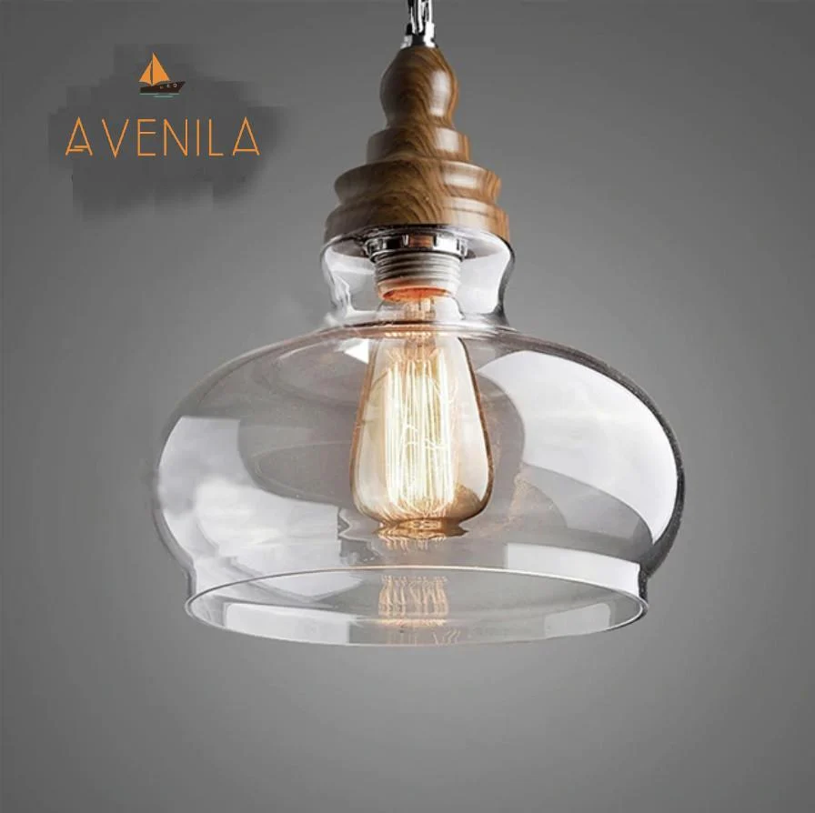 Mini Clear Glass Shade Pendant Lights Industrial Lighting Fixture Kitchen Island Bar Hotel Shop Antique Led Pendant Ceiling Lamp 214166