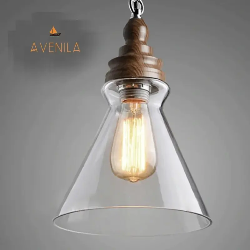 Mini clear glass shade pendant lights industrial lighting fixture kitchen island bar hotel shop antique led pendant ceiling lamp