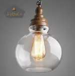 Mini clear glass shade pendant lights industrial lighting fixture kitchen island bar hotel shop antique led pendant ceiling lamp