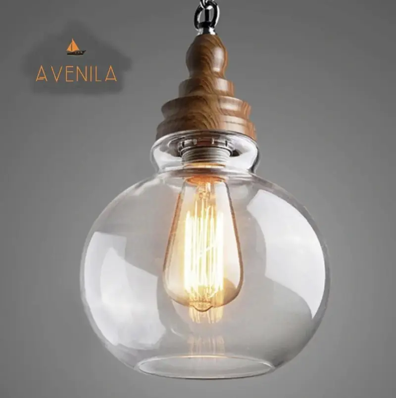 Mini clear glass shade pendant lights industrial lighting fixture kitchen island bar hotel shop antique led pendant ceiling lamp
