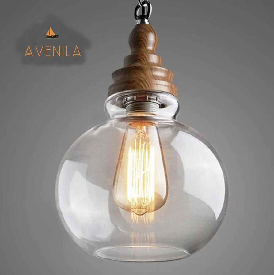 Mini Clear Glass Shade Pendant Lights Industrial Lighting Fixture Kitchen Island Bar Hotel Shop Antique Led Pendant Ceiling Lamp 856430