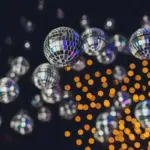 Mini rotating mirrored glass disco balls