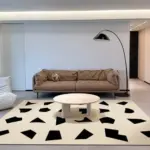 Minimal living room soft plush carpet