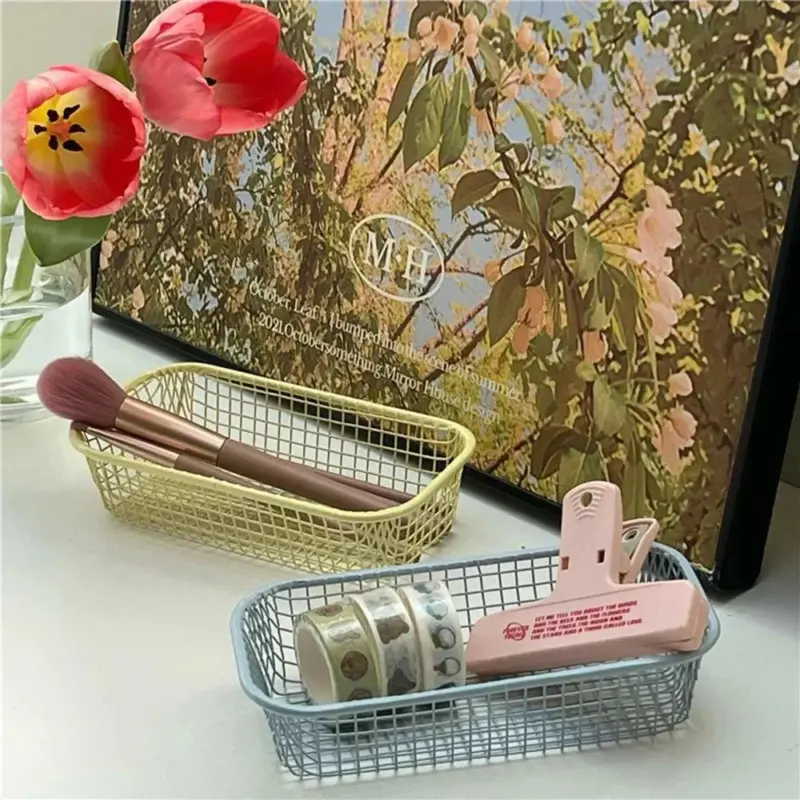 Minimal metal storage basket