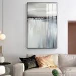 Minimalist abstract gray sailboat reflection poster print canvas