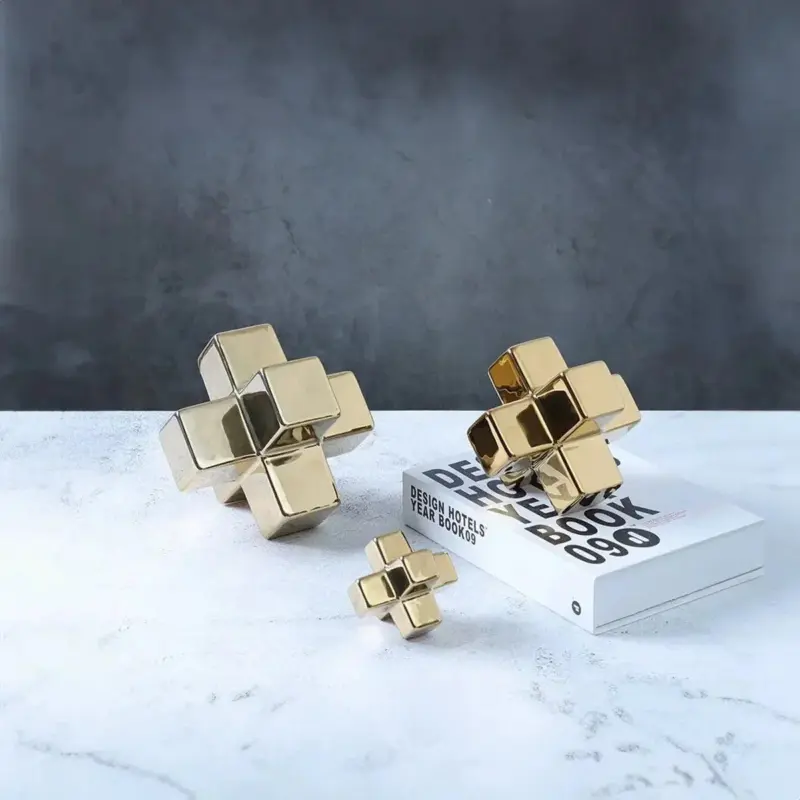 Minimalist ceramic cross decoration