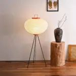 Minimalist japanese rice paper floor lamp