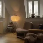 Minimalist japanese rice paper floor lamp