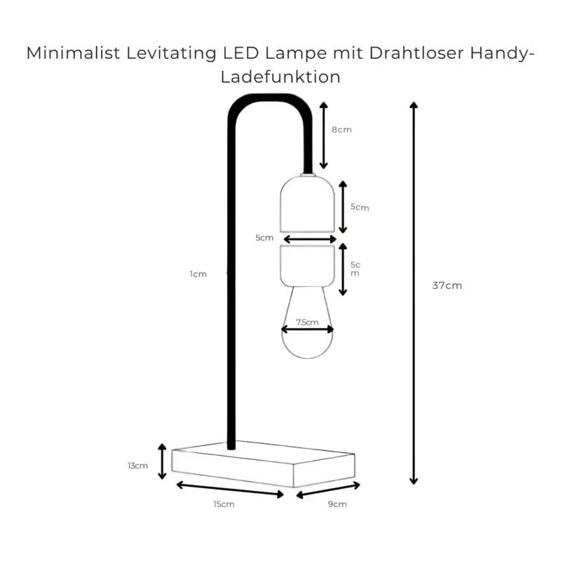 Minimalist levitating led lampe mit drahtloser handy ladefunktion xlumina3