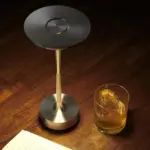 Minimalist metallic led cordless table lamp