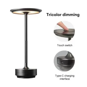 Minimalist Metallic LED Cordless Table Lamp