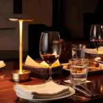 Minimalist metallic led cordless table lamp