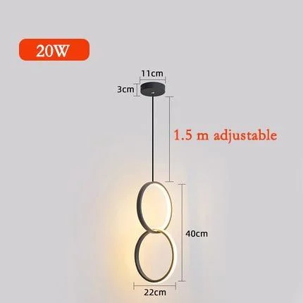 Minimalist Ring Hanging Light White Or Black 632172