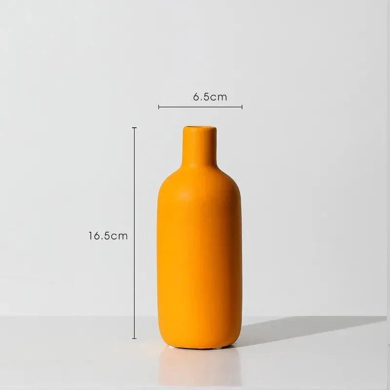 Minimalist Solid Colour Bright Ceramic Vase 453122