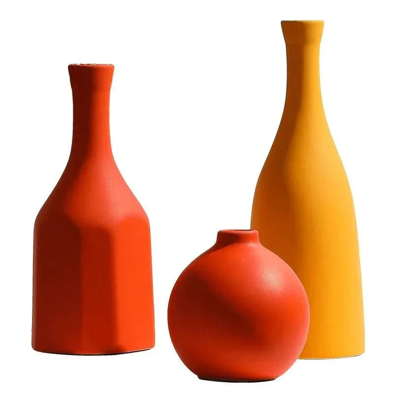 Minimalist Solid Colour Bright Ceramic Vase 521213