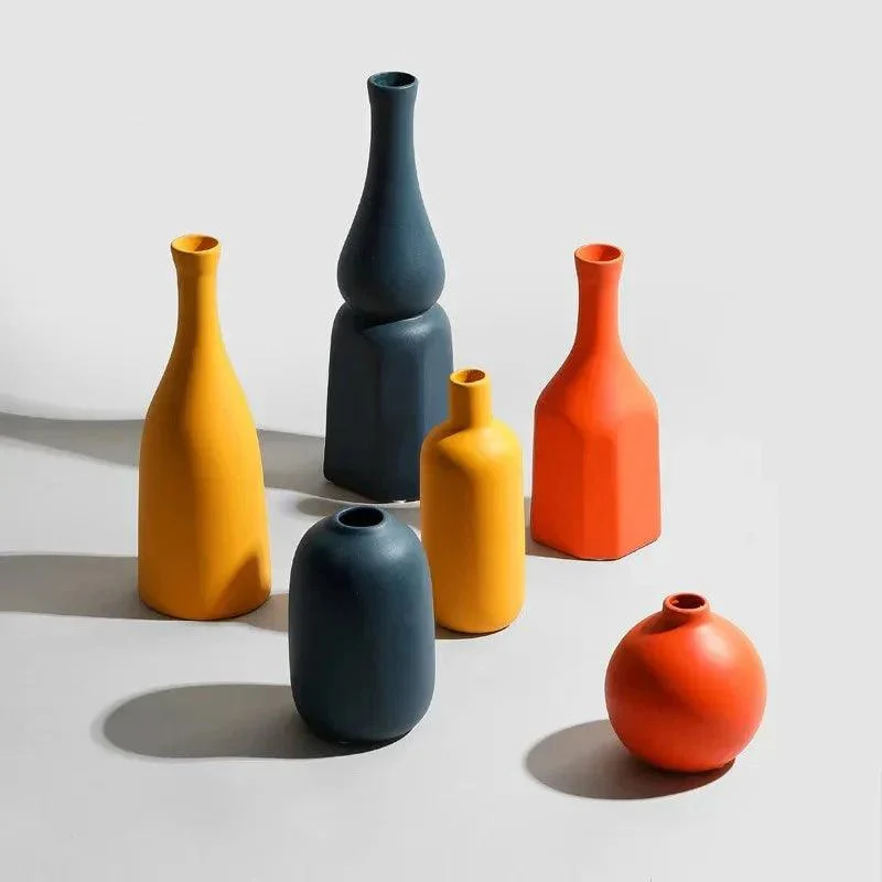 Minimalist Solid Colour Bright Ceramic Vase 648221