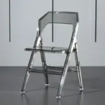 Minimalist transparent folding dining chairs