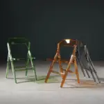 Minimalist transparent folding dining chairs