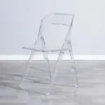Minimalist transparent folding dining chairs