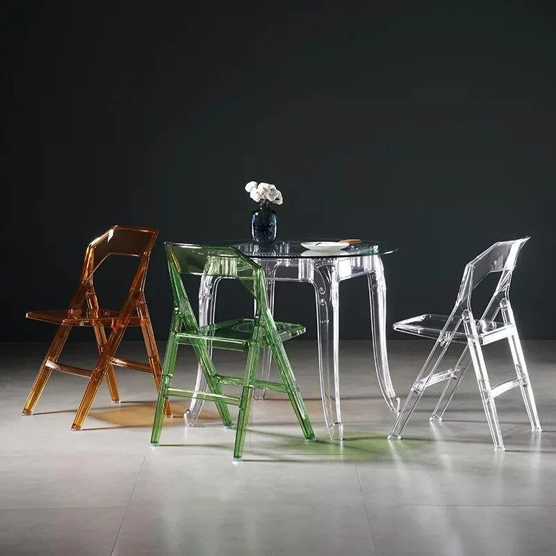 Minimalist Transparent Folding Dining Chairs 562202