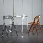 Minimalist transparent folding dining chairs