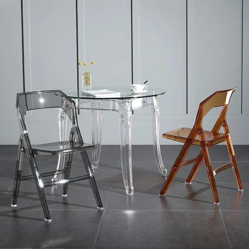 Minimalist Transparent Folding Dining Chairs 642468