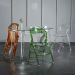 Minimalist transparent folding dining chairs