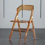 Minimalist transparent folding dining chairs