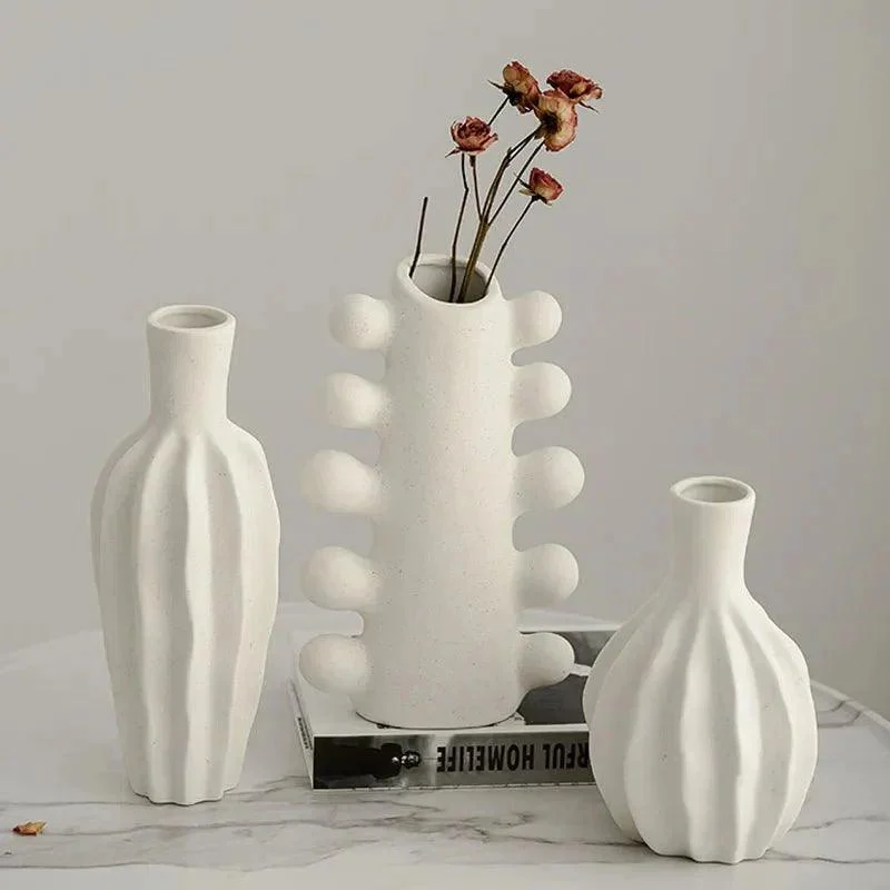 Minimalist Unglazed Ceramic Vase 138460