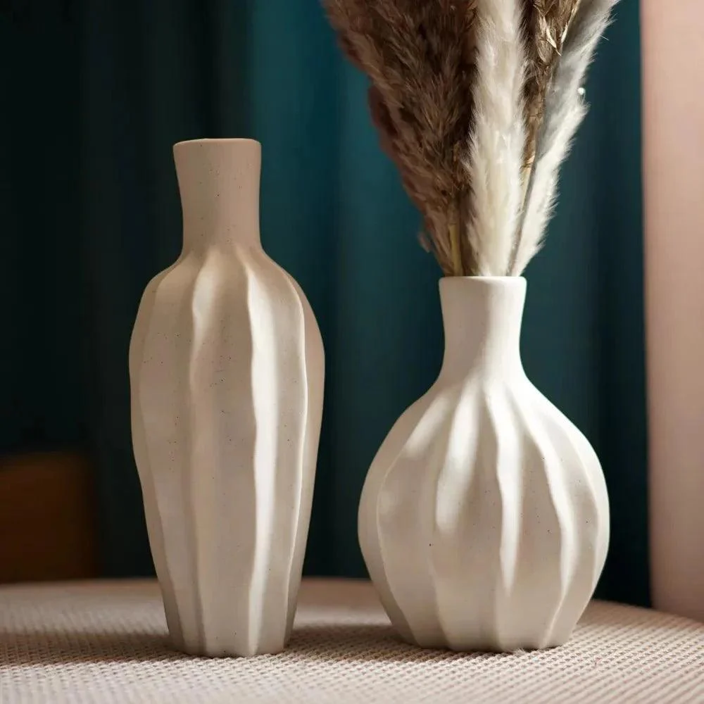 Minimalist Unglazed Ceramic Vase 828483