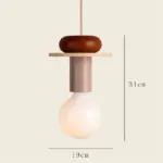 Minimalist wood effect led pendant light