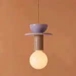 Minimalist wood effect led pendant light