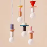 Minimalist wood effect led pendant light