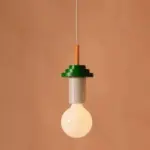 Minimalist wood effect led pendant light