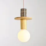 Minimalist wood effect led pendant light