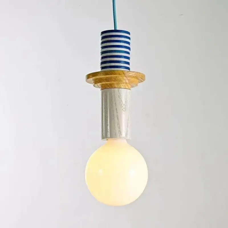 Minimalist wood effect led pendant light