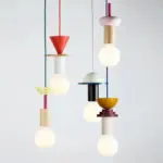 Minimalist wood effect led pendant light