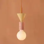 Minimalist wood effect led pendant light