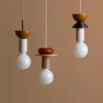 Minimalist wood effect led pendant light