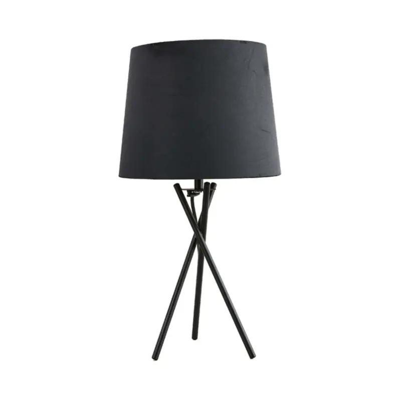 Minimalistische tischlampe mit stoffschirm modern elegant nachtlicht xlumina