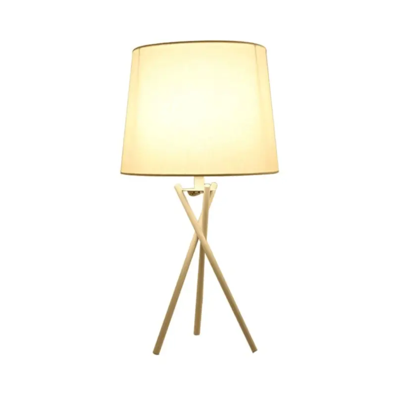 Minimalistische tischlampe mit stoffschirm modern elegant nachtlicht xlumina