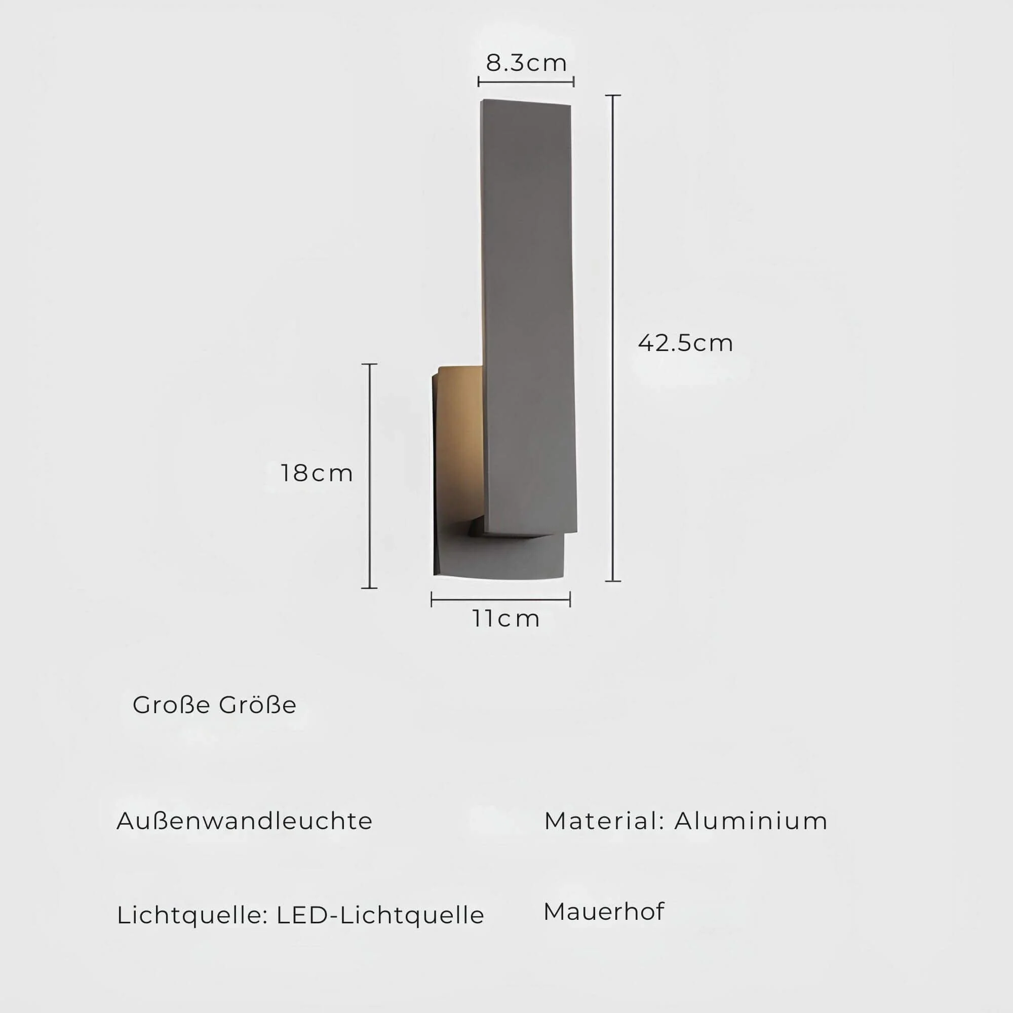 Minimalistische Wasserdichte Wandleuchte Aussenbeleuchtung Modern Led Ip65 Schwarz Weiss Grau Xlumina7