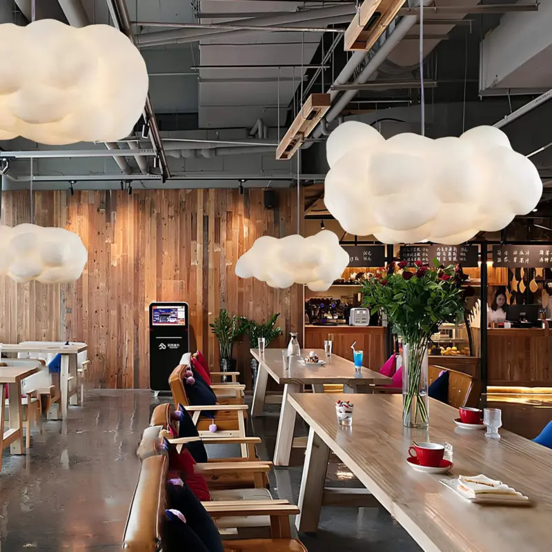 Minori design cloud led hangelampe pvc baumwolle weiss wohnzimmer esszimmer schlafzimmer xlumina5