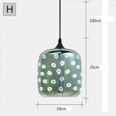 Modern 3d Colorful Nordic Starry Sky Hanging Glass Shade Pendant Lamp Lights E27 Led For Kitchen Restaurant Living Room 187361