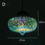 Modern 3d colorful nordic starry sky hanging glass shade pendant lamp lights e27 led for kitchen restaurant living room