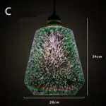 Modern 3d colorful nordic starry sky hanging glass shade pendant lamp lights e27 led for kitchen restaurant living room