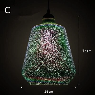 Modern 3d Colorful Nordic Starry Sky Hanging Glass Shade Pendant Lamp Lights E27 Led For Kitchen Restaurant Living Room 448259