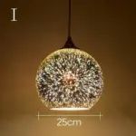 Modern 3d colorful nordic starry sky hanging glass shade pendant lamp lights e27 led for kitchen restaurant living room