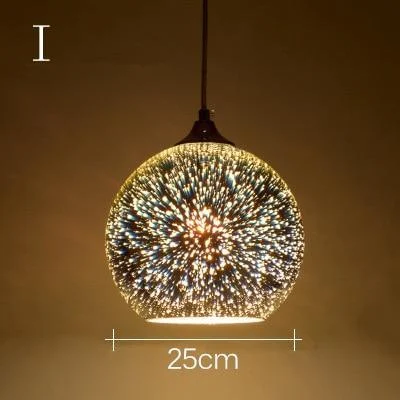 Modern 3d Colorful Nordic Starry Sky Hanging Glass Shade Pendant Lamp Lights E27 Led For Kitchen Restaurant Living Room 457748